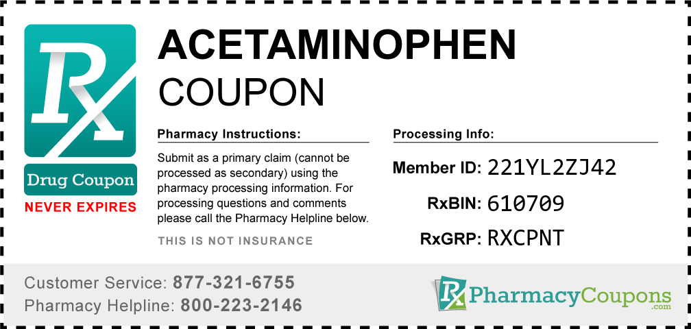 Acetaminophen Prescription Drug Coupon with Pharmacy Savings