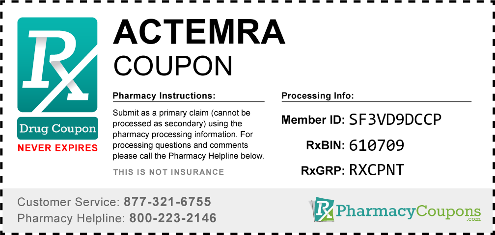 Actemra Prescription Drug Coupon with Pharmacy Savings
