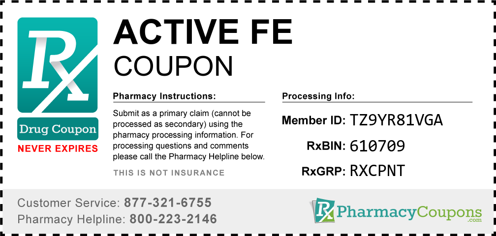 Active fe Prescription Drug Coupon with Pharmacy Savings
