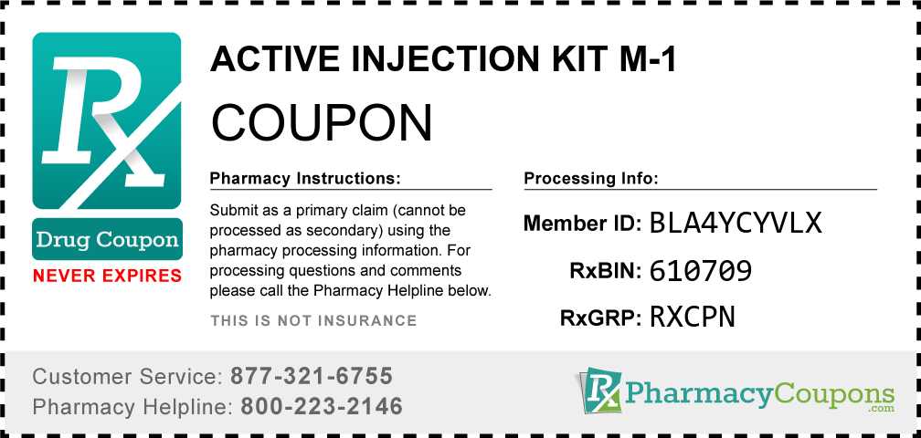 Active injection kit m-1 Prescription Drug Coupon with Pharmacy Savings