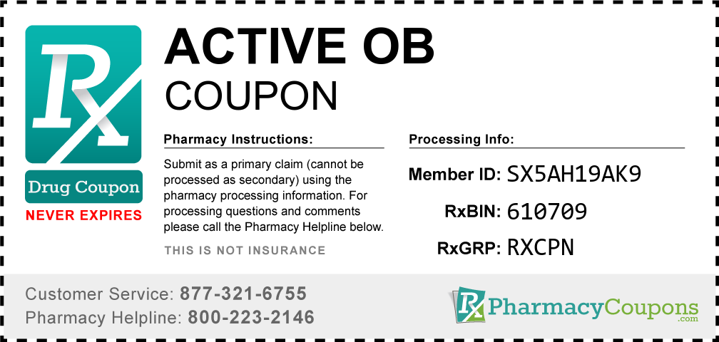 Active ob Prescription Drug Coupon with Pharmacy Savings