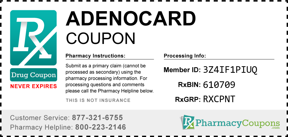 Adenocard Prescription Drug Coupon with Pharmacy Savings