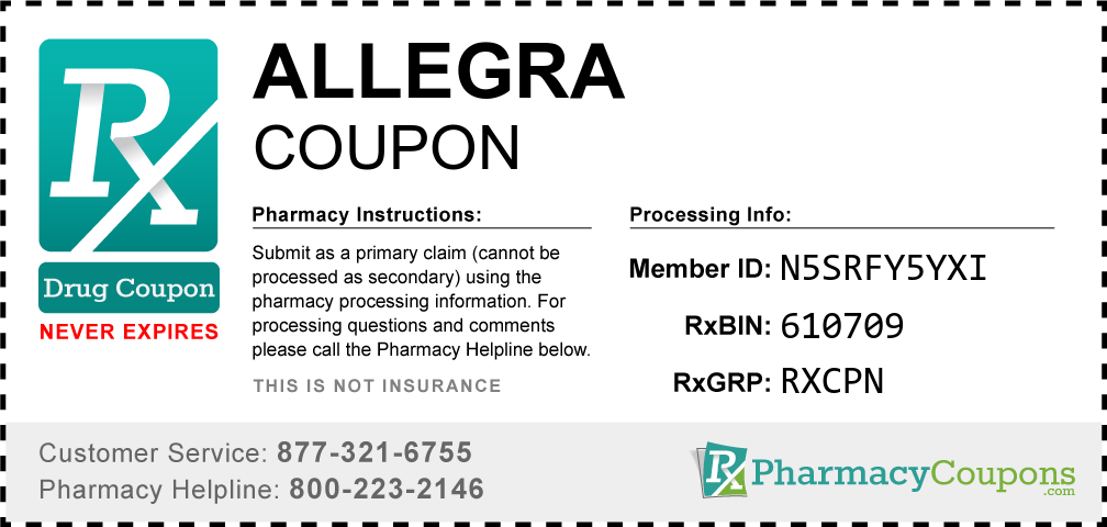 Allegra Prescription Drug Coupon with Pharmacy Savings