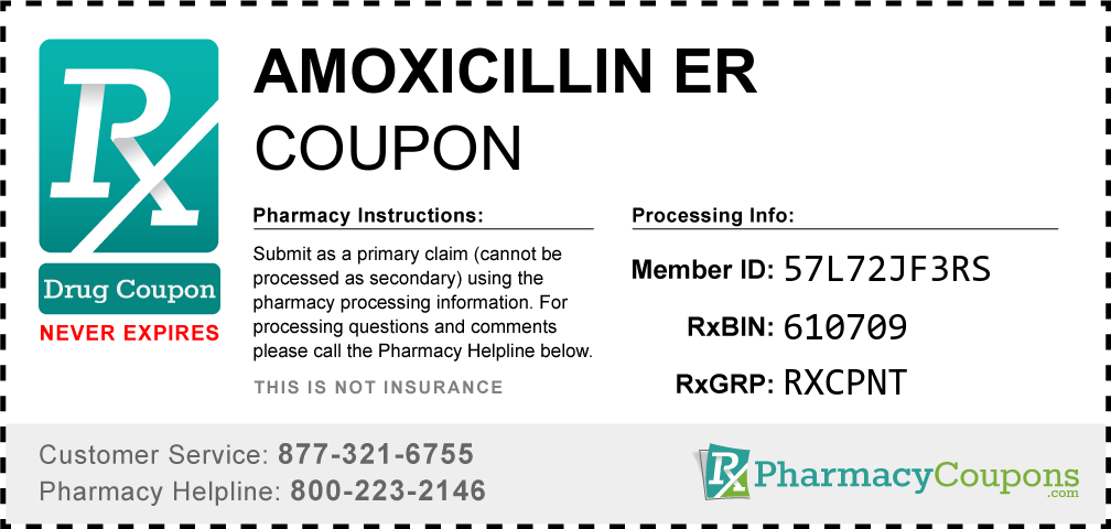 Amoxicillin er Prescription Drug Coupon with Pharmacy Savings