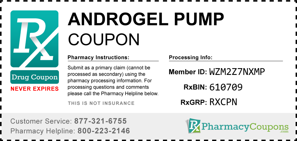 Androgel pump Prescription Drug Coupon with Pharmacy Savings