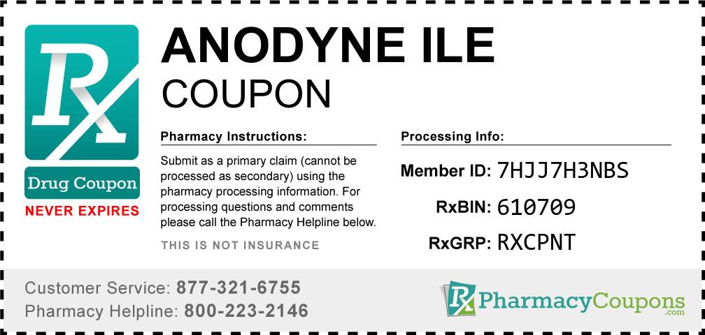 Anodyne ile Prescription Drug Coupon with Pharmacy Savings