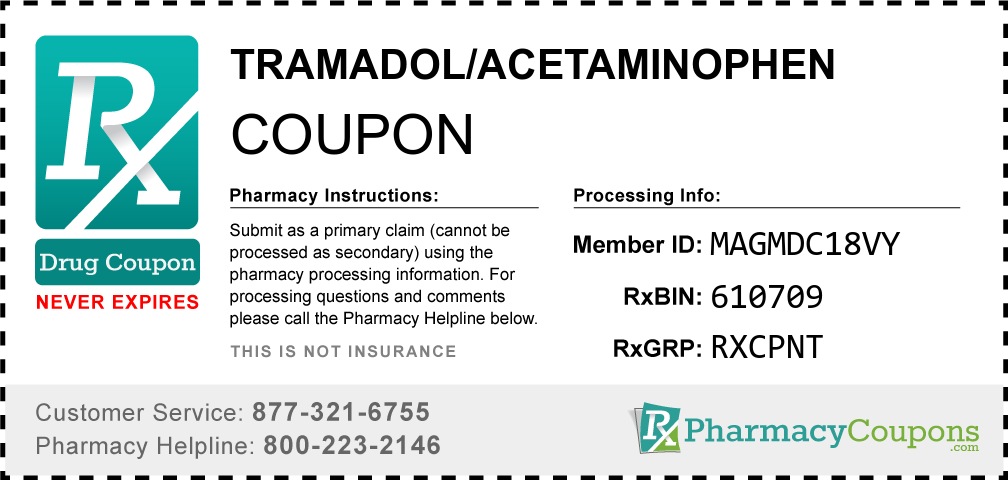 Tramadol/acetaminophen Prescription Drug Coupon with Pharmacy Savings