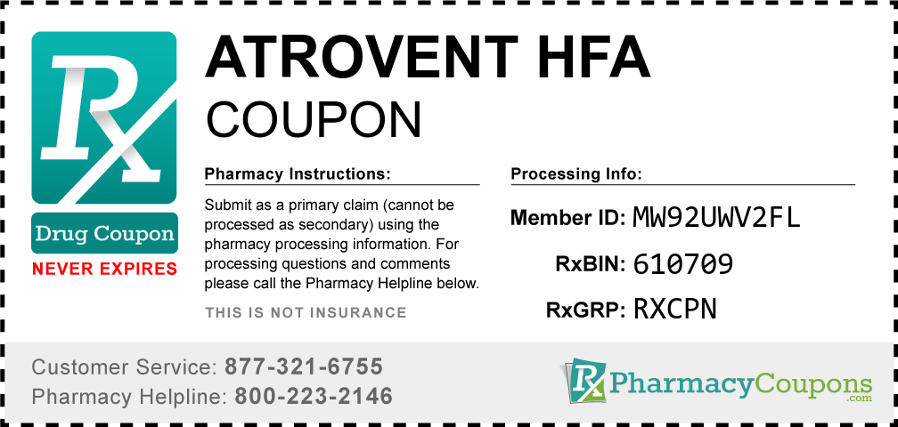 Atrovent hfa Prescription Drug Coupon with Pharmacy Savings
