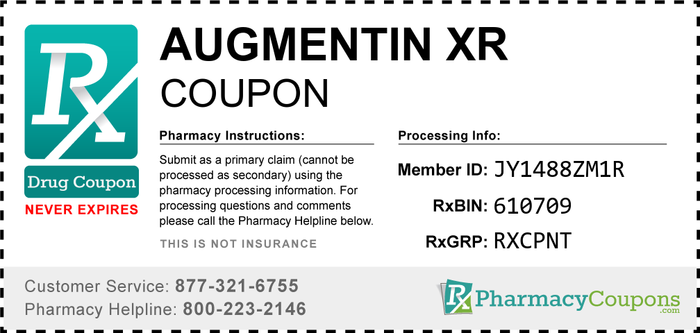 Augmentin xr Prescription Drug Coupon with Pharmacy Savings