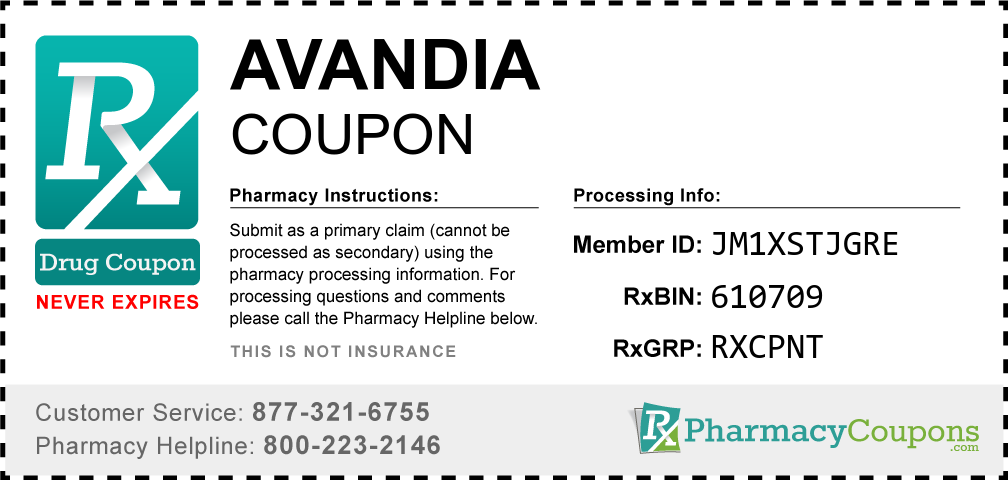 Avandia Prescription Drug Coupon with Pharmacy Savings