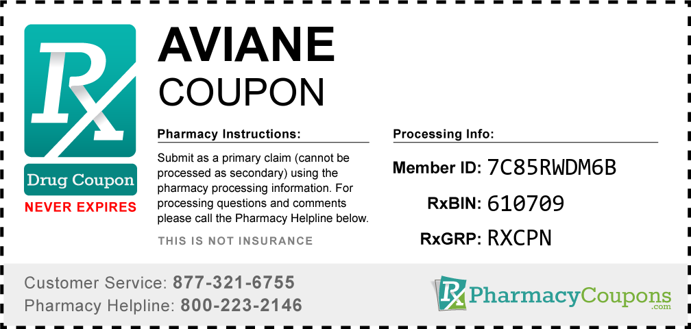 Aviane Prescription Drug Coupon with Pharmacy Savings