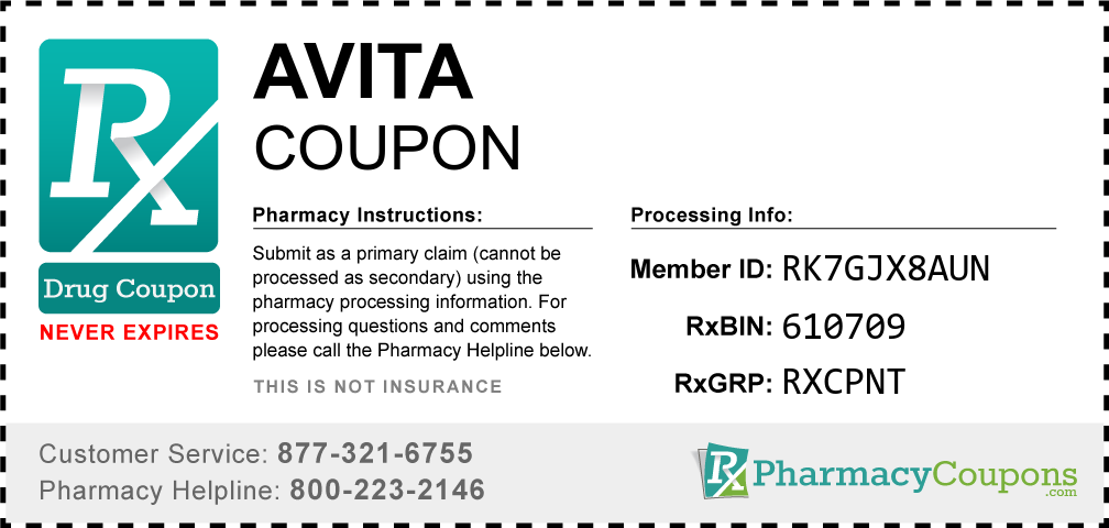 Avita Prescription Drug Coupon with Pharmacy Savings