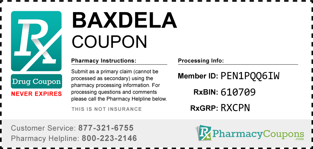 Baxdela Prescription Drug Coupon with Pharmacy Savings