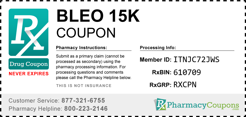Bleo 15k Prescription Drug Coupon with Pharmacy Savings
