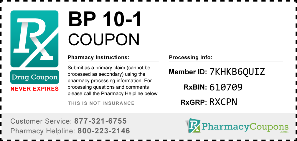 Bp 10-1 Prescription Drug Coupon with Pharmacy Savings