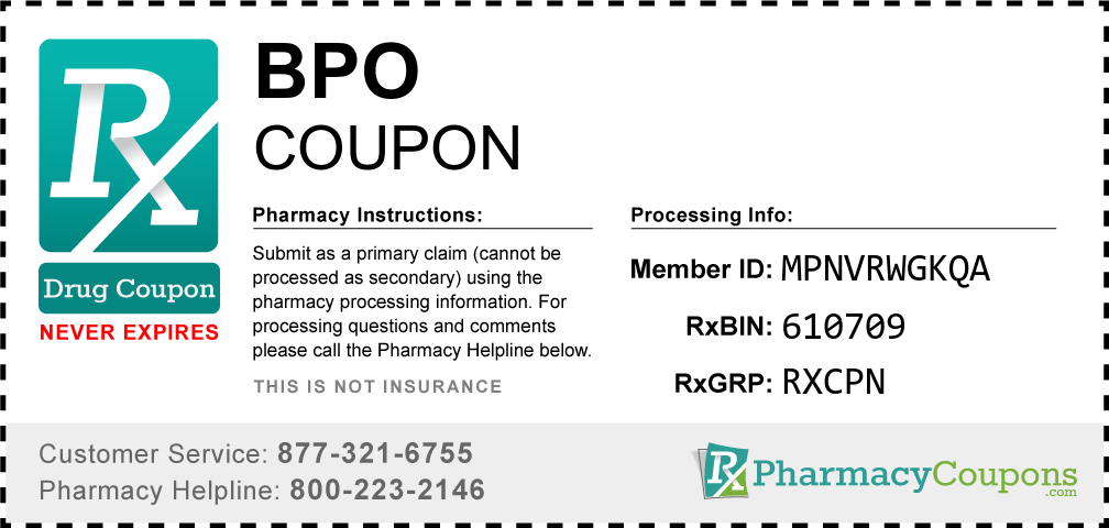Bpo Prescription Drug Coupon with Pharmacy Savings