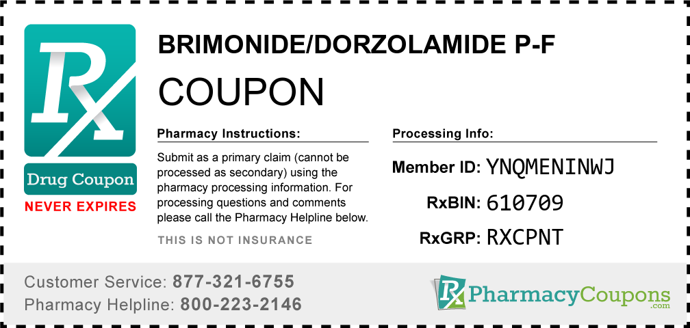 Brimonide/dorzolamide p-f Prescription Drug Coupon with Pharmacy Savings