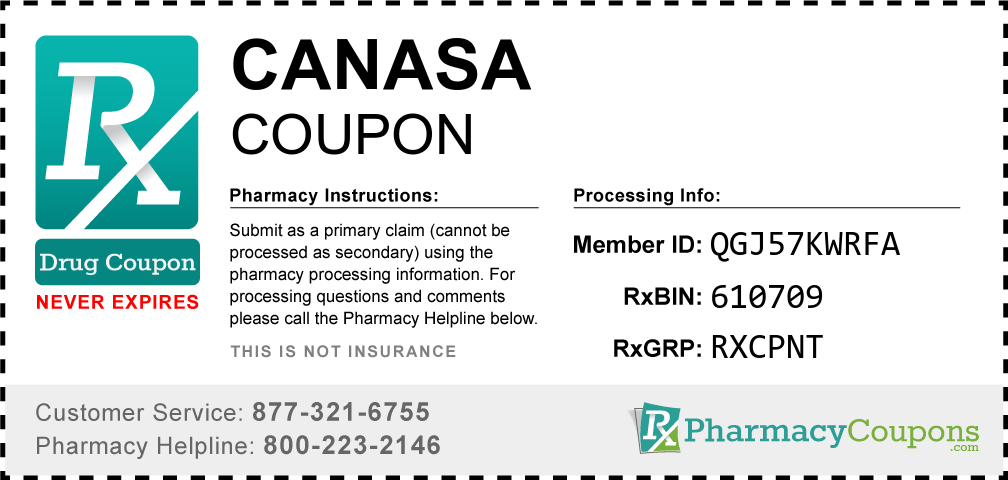 Canasa Prescription Drug Coupon with Pharmacy Savings