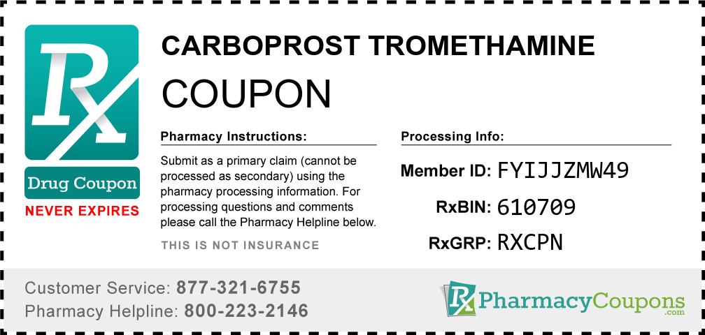 Carboprost tromethamine Prescription Drug Coupon with Pharmacy Savings