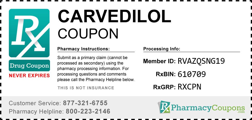 Carvedilol Prescription Drug Coupon with Pharmacy Savings