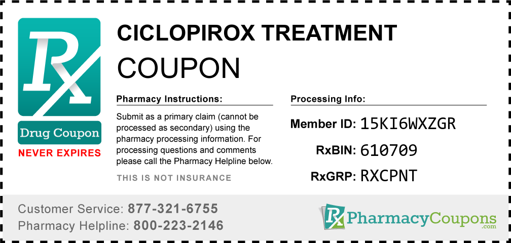 Ciclopirox treatment Prescription Drug Coupon with Pharmacy Savings