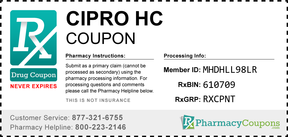 Cipro hc Prescription Drug Coupon with Pharmacy Savings