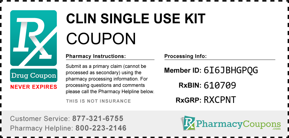 Clin single use kit Prescription Drug Coupon with Pharmacy Savings