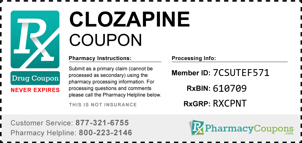 Clozapine Prescription Drug Coupon with Pharmacy Savings