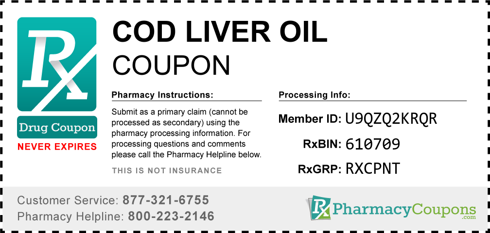 Cod liver oil Prescription Drug Coupon with Pharmacy Savings