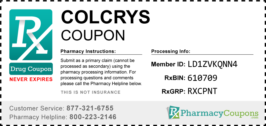 Colcrys Prescription Drug Coupon with Pharmacy Savings