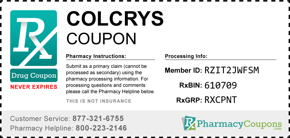 Colcrys Prescription Drug Coupon with Pharmacy Savings