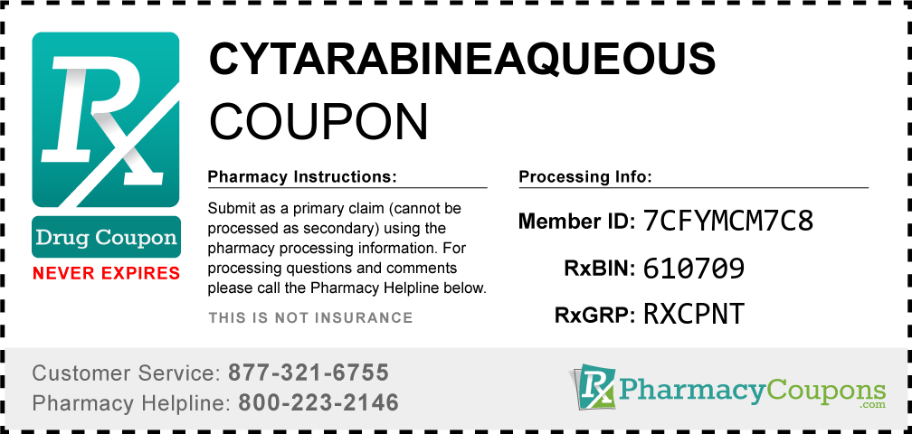 Cytarabineaqueous Prescription Drug Coupon with Pharmacy Savings