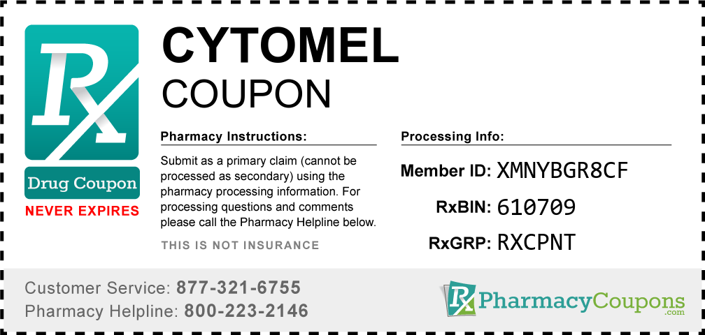 Cytomel Prescription Drug Coupon with Pharmacy Savings