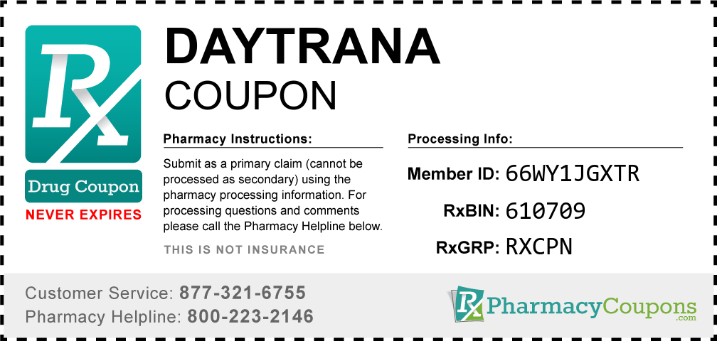 Daytrana Prescription Drug Coupon with Pharmacy Savings