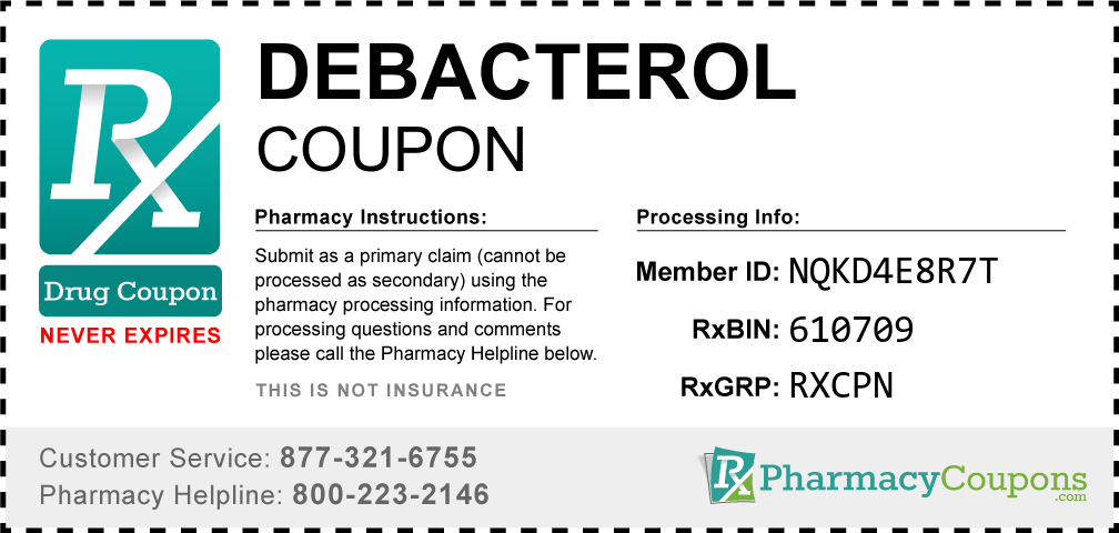 Debacterol Prescription Drug Coupon with Pharmacy Savings