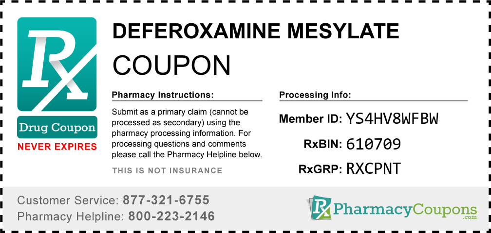 Deferoxamine mesylate Prescription Drug Coupon with Pharmacy Savings