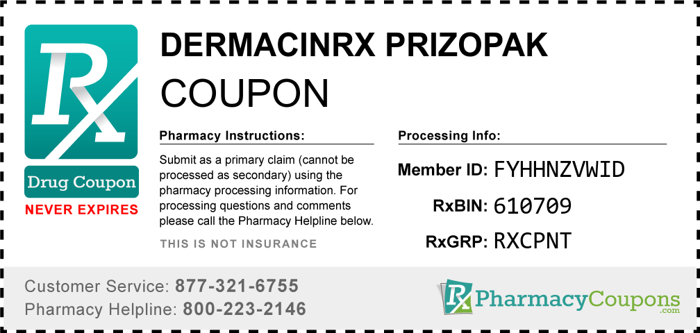 Dermacinrx prizopak Prescription Drug Coupon with Pharmacy Savings