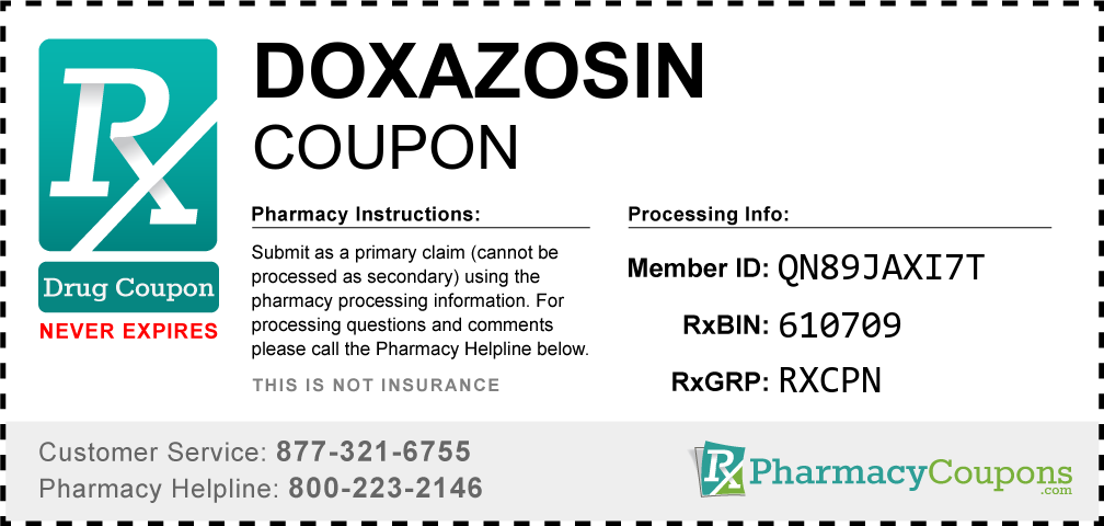 Doxazosin Prescription Drug Coupon with Pharmacy Savings