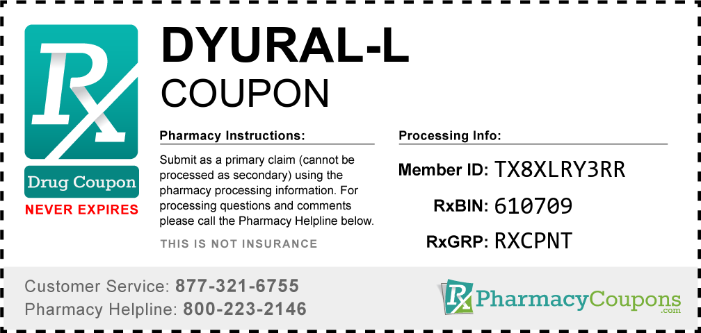 Dyural-l Prescription Drug Coupon with Pharmacy Savings