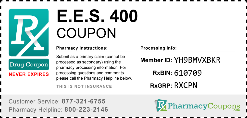 E.e.s. 400 Prescription Drug Coupon with Pharmacy Savings