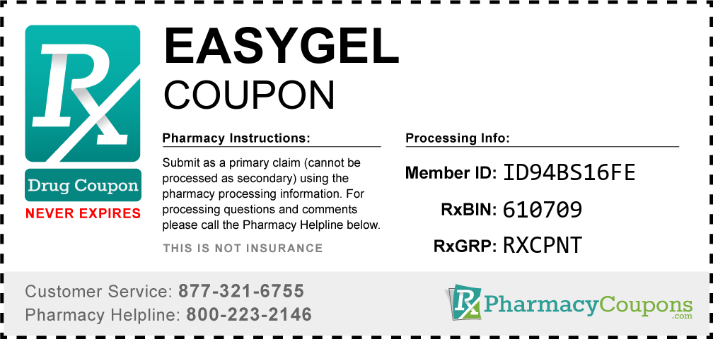 Easygel Prescription Drug Coupon with Pharmacy Savings
