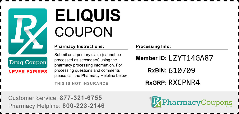 Eliquis Prescription Drug Coupon with Pharmacy Savings