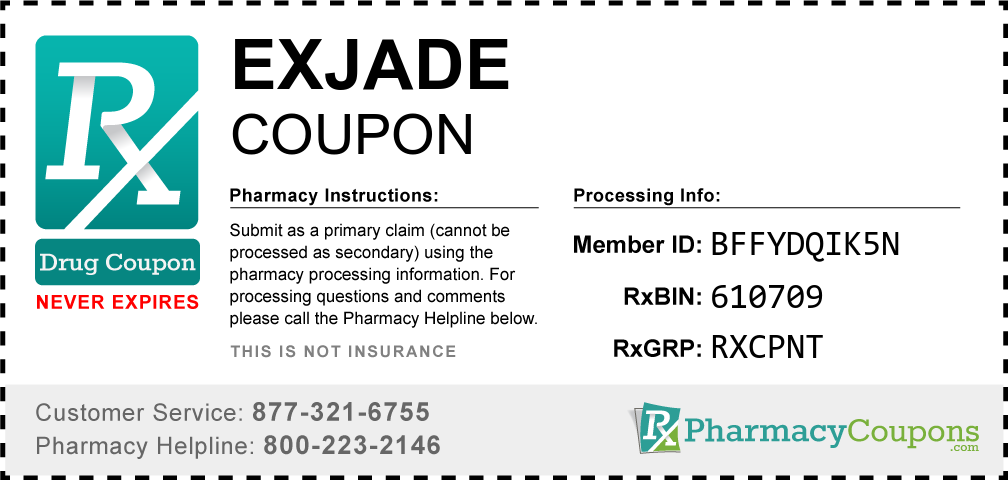 Exjade Prescription Drug Coupon with Pharmacy Savings