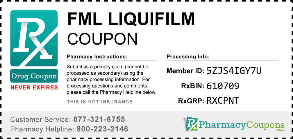Fml liquifilm Prescription Drug Coupon with Pharmacy Savings
