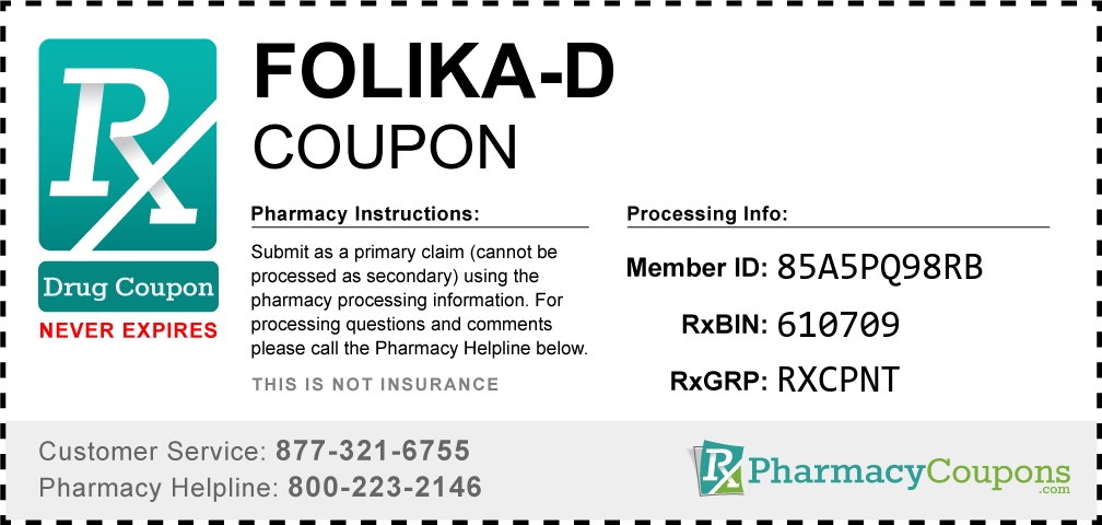 Folika-d Prescription Drug Coupon with Pharmacy Savings