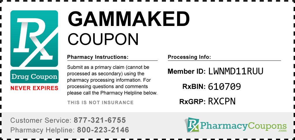 Gammaked Prescription Drug Coupon with Pharmacy Savings