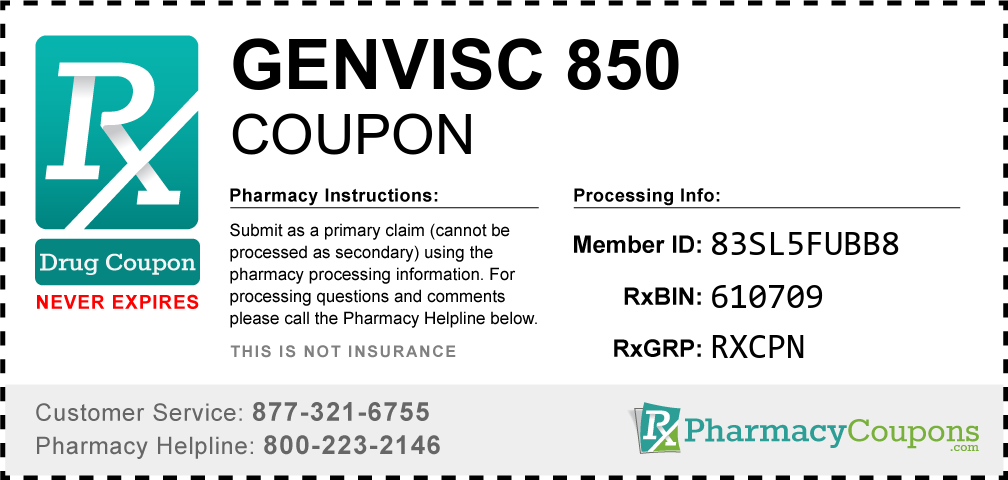 Genvisc 850 Prescription Drug Coupon with Pharmacy Savings