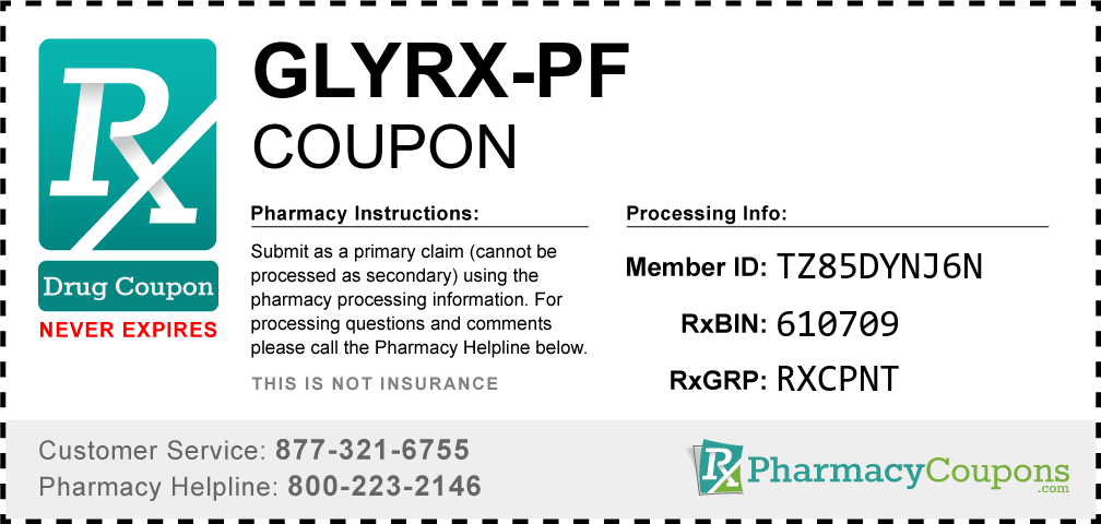 Glyrx-pf Prescription Drug Coupon with Pharmacy Savings