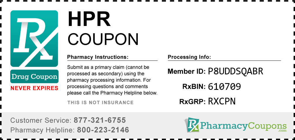 Hpr Prescription Drug Coupon with Pharmacy Savings