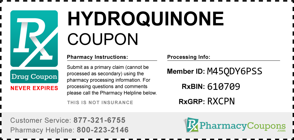 Hydroquinone Prescription Drug Coupon with Pharmacy Savings